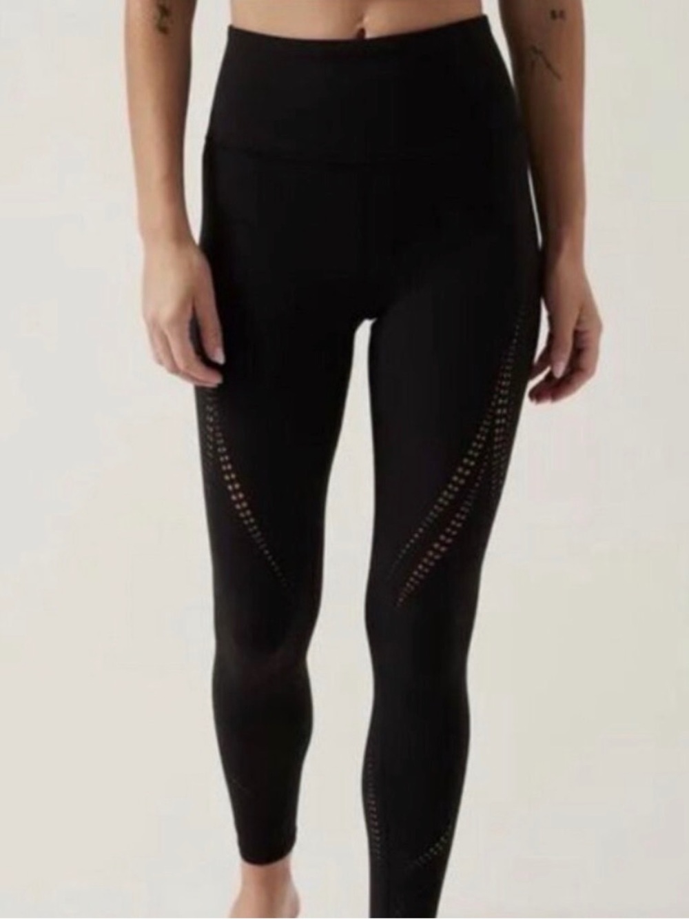 Athleta Elevation Lasercut Tights Leggings - Black (XS)